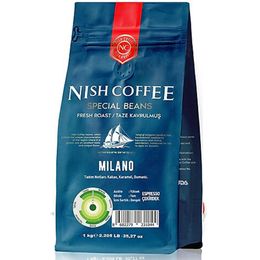 Nish Kahve 1000 gr Espresso Milano Orta Sert-Sert İçim Kenya Çekirdek Kahve