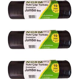 Norm 2 Kat Siyah 500 gr 80x110 cm 3 Rulo Endüstriyel Jumbo Çöp Poşeti