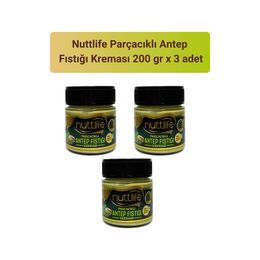 Nuttlife 3x200 gr Parçacıklı Antep Fıstığı Kreması