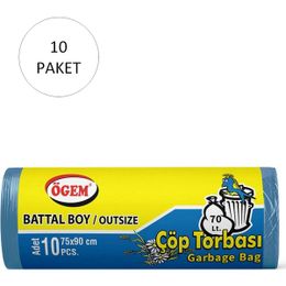 Ögem Battal Boy Mavi 75x90 cm 10x10 Rulo Çöp Torbası