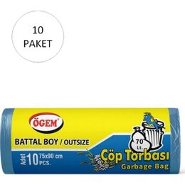 Ögem Battal Boy Mavi 75x90 cm 10x10 Rulo Çöp Torbası