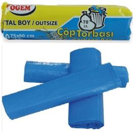 Ögem Battal Boy Siyah 75X90 cm 10x10 Rulo Çöp Torbası