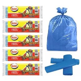 Ögem Büyük Boy Mavi 65x80 cm 10'lu 5 Rulo Çöp Torbası