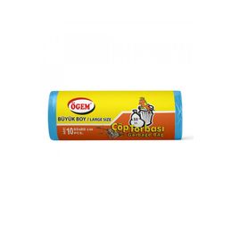 Ögem Büyük Boy Mavi 65x80 cm 10'lu 5 Rulo Çöp Torbası
