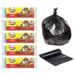Ögem Büyük Boy Siyah 65x80 cm 10'lu 5 Rulo Çöp Torbası
