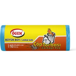 Ögem Büyük Boy Siyah 65x80 cm 10'lu 5 Rulo Çöp Torbası