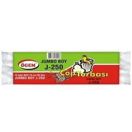 Ögem J-250 Jumbo Boy Mavi 80x110 cm 10'lu 30 Rulo Çöp Poşeti