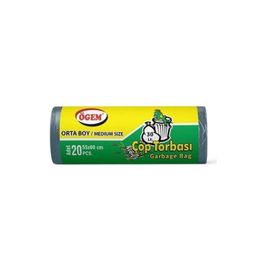 Ögem Orta Boy Mavi 55x60 cm 20'li 5 Rulo Çöp Torbası