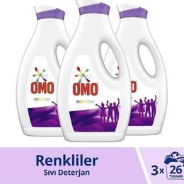 Omo 26 Yıkama 3x1.69 lt Renk Koruma Renkliler için Sıvı Deterjan