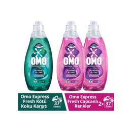 Omo 2x1480 ml Express Fresh Kötü Koku Karşıtı Beyaz ve Renkliler Sıvı Çamaşır Deterjanı