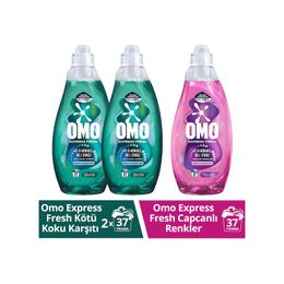 Omo 2x1480 ml Express Fresh Kötü Koku Karşıtı Beyaz ve Renkliler Sıvı Çamaşır Deterjanı
