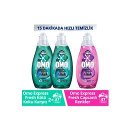 Omo 2x1480 ml Express Fresh Kötü Koku Karşıtı Beyaz ve Renkliler Sıvı Çamaşır Deterjanı