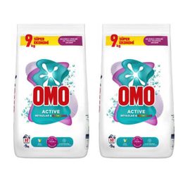 Omo 2x9 kg Beyazlar ve Renkliler Active Toz Çamaşır Deterjanı