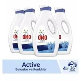 Omo 4x1690 ml Active Beyazlar ve Renkliler İçin Sıvı Çamaşır Deterjanı