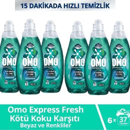 Omo 6x1480 ml Express Fresh Kötü Koku Karşıtı Beyaz ve Renkliler Sıvı Çamaşır Deterjanı