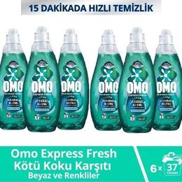 Omo 6x1480 ml Express Fresh Kötü Koku Karşıtı Beyaz ve Renkliler Sıvı Çamaşır Deterjanı