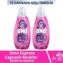 Omo Express Fresh Capcanlı Renkler Renkli ve Siyahlar 2x1480 ml Çamaşır Deterjanı