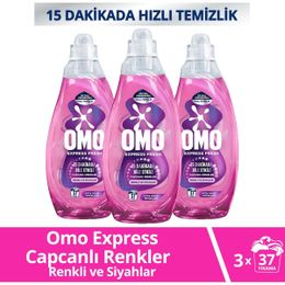 Omo Express Fresh Capcanlı Renkler Renkli ve Siyahlar 3x1480 ml Çamaşır Deterjanı