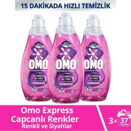Omo Express Fresh Capcanlı Renkler Renkli ve Siyahlar 3x1480 ml Çamaşır Deterjanı