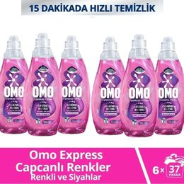 Omo Express Fresh Capcanlı Renkler Renkli ve Siyahlar 6x1480 ml Çamaşır Deterjanı