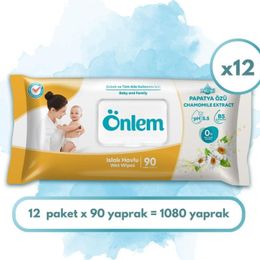 Önlem 12x90 Yaprak Ultra Papatya Özlü Islak Havlu