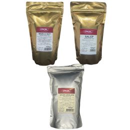 Orçel 1 kg Muzlu Süt + 1 kg Sıcak Çikolata + 1 kg Salep
