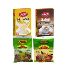 Orçel 200 gr Muzlu Süt + 300 gr Kivi + 200 gr Sahlep Aromalı Toz İçecek