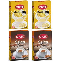 Orçel 2x200 gr Muzlu Süt + 2x200 gr Sahlep Aromalı İçecek Tozu
