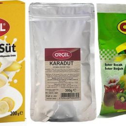Orçel 300 gr Karadut + 300 gr Kivi + 200 gr Muzlu Süt Aromalı İçecek Tozu Oralet