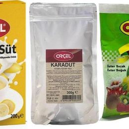 Orçel 300 gr Karadut + 300 gr Kivi + 200 gr Muzlu Süt Aromalı İçecek Tozu Oralet