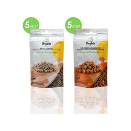 Orgibite 5x30 gr Kavrulmuş Sarı Leblebi + 5x30 gr Beyaz Leblebi
