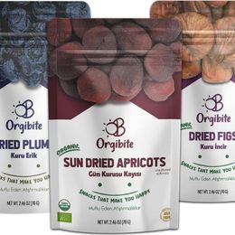 Orgibite 70 gr Organik Gün Kurusu + 70 gr Kuru İncir + 70 gr Kuru Erik
