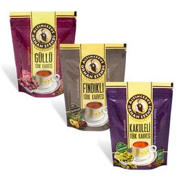 Orhan Efendi 100 gr Güllü Türk Kahvesi + 100 gr Fındıklı Türk Kahvesi + 100 gr Kakuleli Türk Kahvesi