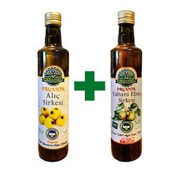 Orman Özü Organik Alıç Sirkesi 500 ml + 500 ml Organik Yabani Elma Sirkesi