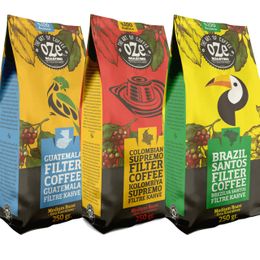 Ozeline 3'lü 250 gr Guatemala + Colombian + Brazil Çekirdek Latin Amerika Filtre Kahve Seti