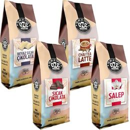 Ozeline 4'lü 1 kg Sıcak Çikolata + Beyaz Sıcak Çikolata + Chai Tea Latte + Salep