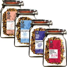 Ozeline 4'lü 125 gr Kış + Elma + Kırmızı Orman Meyveleri, + Böğürtlen Meyve Çayı Tanışma Seti