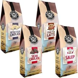 Ozeline 4'lü 250 gr Sıcak Çikolata + Beyaz Sıcak Çikolata + Chai Tea Latte + Salep
