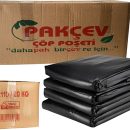 Pakçev 20 kg 80x110 cm Jumbo Boy Kalın Siyah Dökme Çöp Poşeti