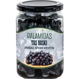 Palamidas 400 gr Cam Kavanoz Taş Baskı Doğal Siyah Zeytin