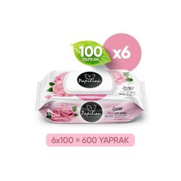 Papilion 100x6 Premium Gül Özlü Ekstra Soft Islak Havlu