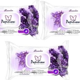 Papilion 3x100 Yaprak Lavanta Islak Havlu