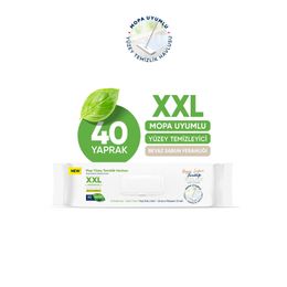 Papilion 40 Geniş Yaprak Easy Clean XXL Beyaz Sabun Katkılı Naturel Formül Mopa Uyumlu Yer Temizlik Havlusu