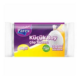 Parex 30'lu Güçlü Küçük Boy Çöp Torbası Şeffaf
