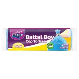 Parex 50 Adet 72x95 cm Mavi Güçlü Battal Boy Çöp Torbası