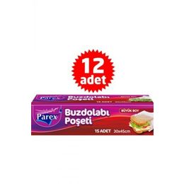 Parex Büyük Boy 12 Paket Buzdolabı Poşeti