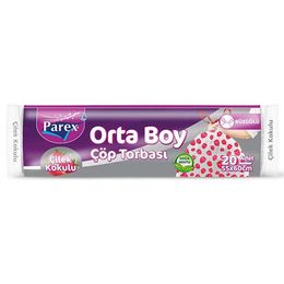 Parex Büzgülü Çilek Kokulu Orta Boy Çöp Torbası 20 Adet