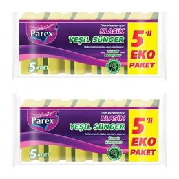 Parex Klasik 5'li Paket x 2 Adet Yeşil Sünger
