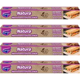 Parex Natura 10x4 Adet Ağartılmamış Organik Hazır Kesilmiş Pişirme Kağıdı
