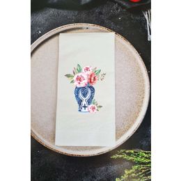 Pekshop 20'li Bleu Blanc Pembe Çiçekler Konuşan Sunum Peçetesi